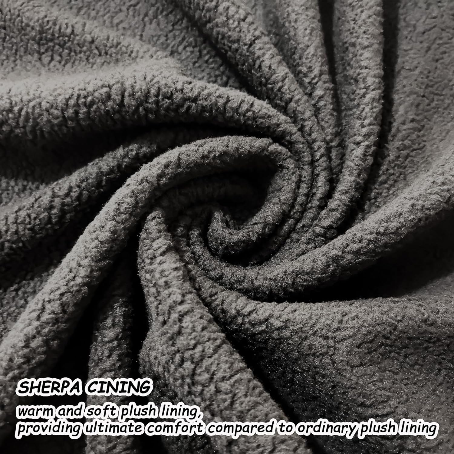 Men's Full-Zip Hooded Sweatshirt Sherpa FLeece Lining Zip-up Hoodies Heavyweight Plain Hoodie for Men M to 3XL - Image 5