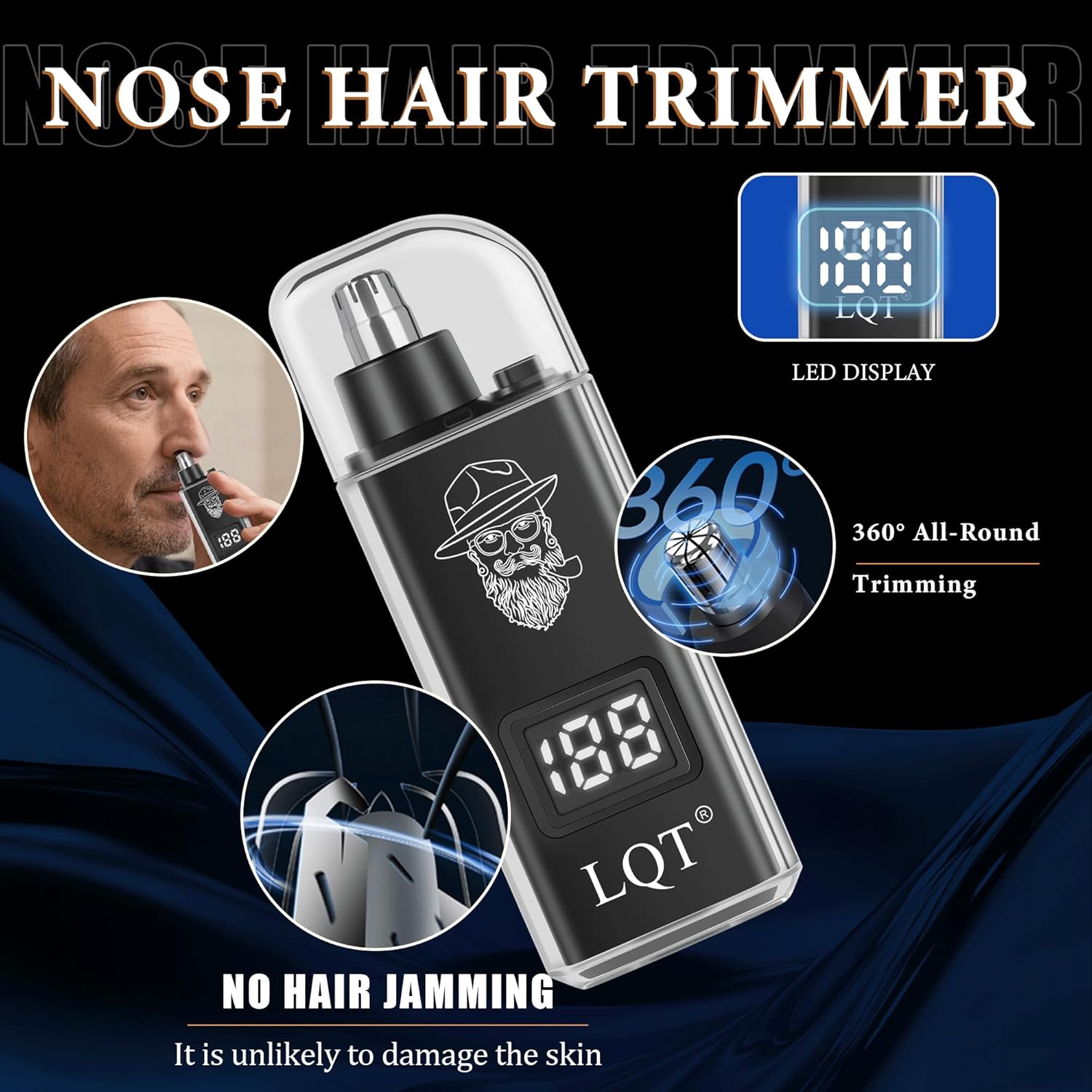 Hair Clippers for Men LED Display Cordless Clippers Set Professional Electric Beard and Mustache Trimmer for Men Foil Shaver Nose and Ear Hair Trimmer for Birthday Son Husband Father Men Gifts