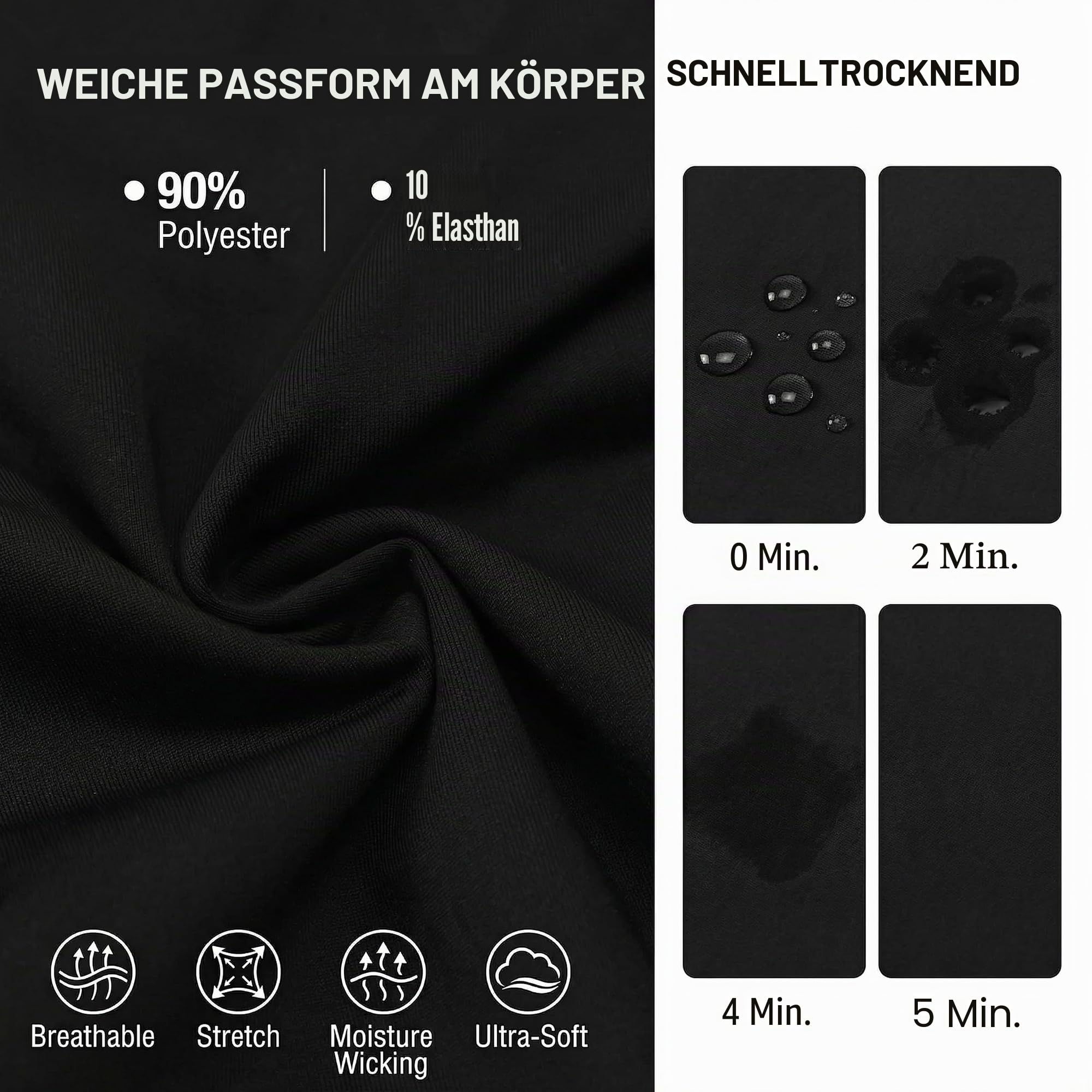 YUSHOW 1-3er Pack Kompressionsshorts Herren Kompressionshose Sporthose Kurz Schnell Trocknend Atmungsaktive Kurze Radlerhose Sommer Männer Laufhose Funktionsunterwäsche mit Taschen