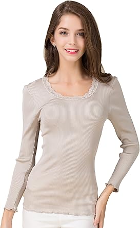 Women's long sleeve silk undershirts Clearance