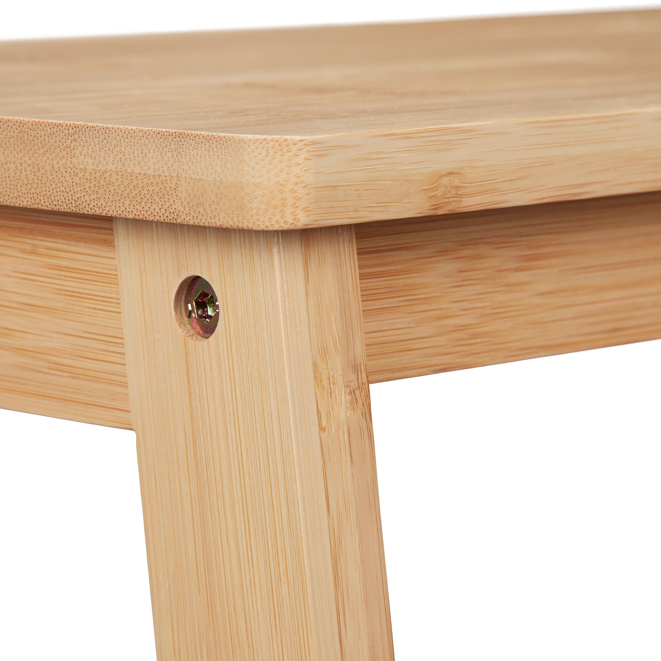 Relaxdays Taburete Plegable 2 Escalones 100 kg Bambú Natural 48 x 45 x 51 cm