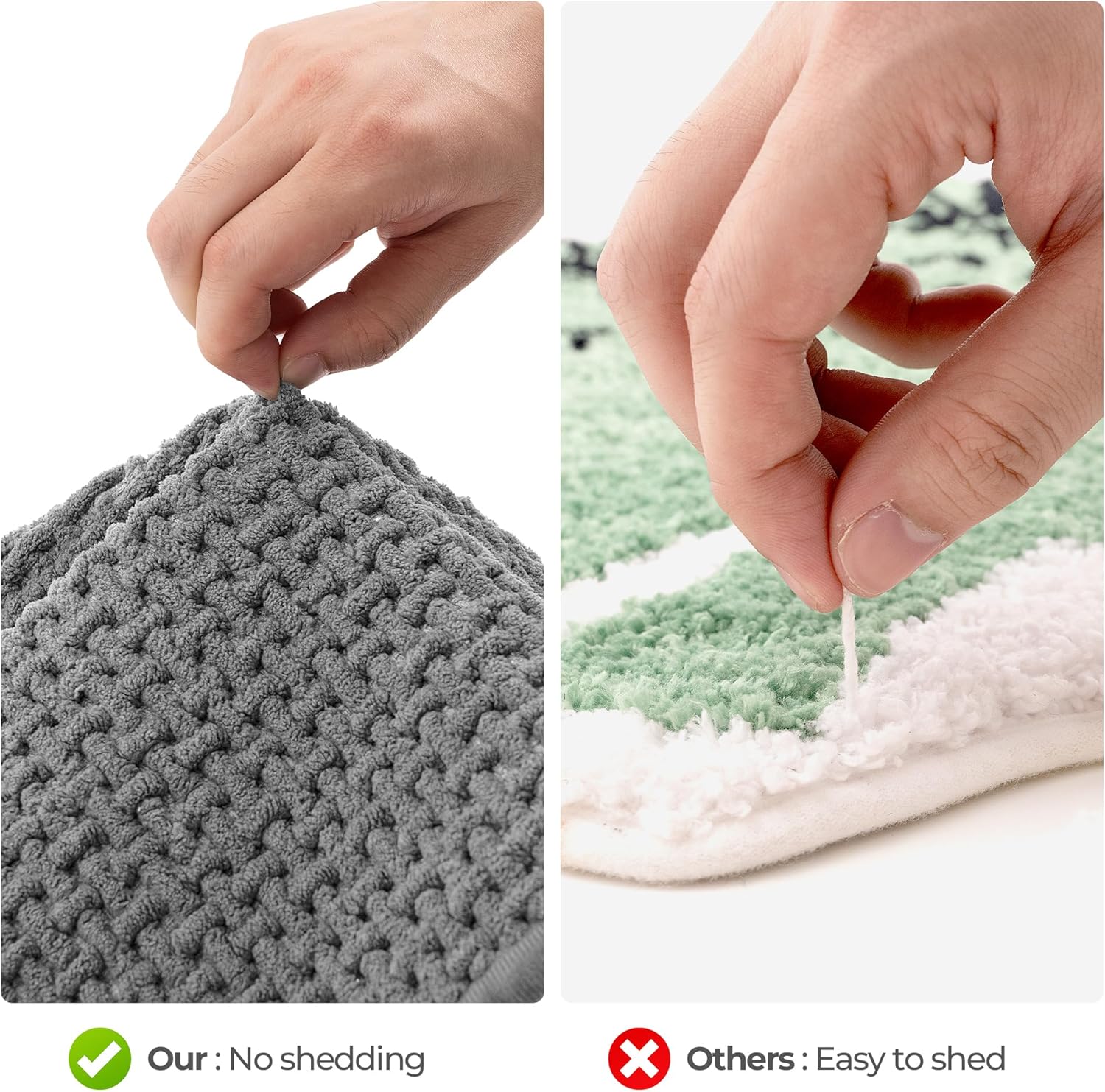 GRANNY SAYS Gray Bathroom Rugs, Absorbent Bath Mats for Bathroom, 24" x 16", Soft Chenille Bath Mat, Small Bath Rugs Non Slip Washable, Quick Dry, Thin, Rug for Tub and Shower - Image 7