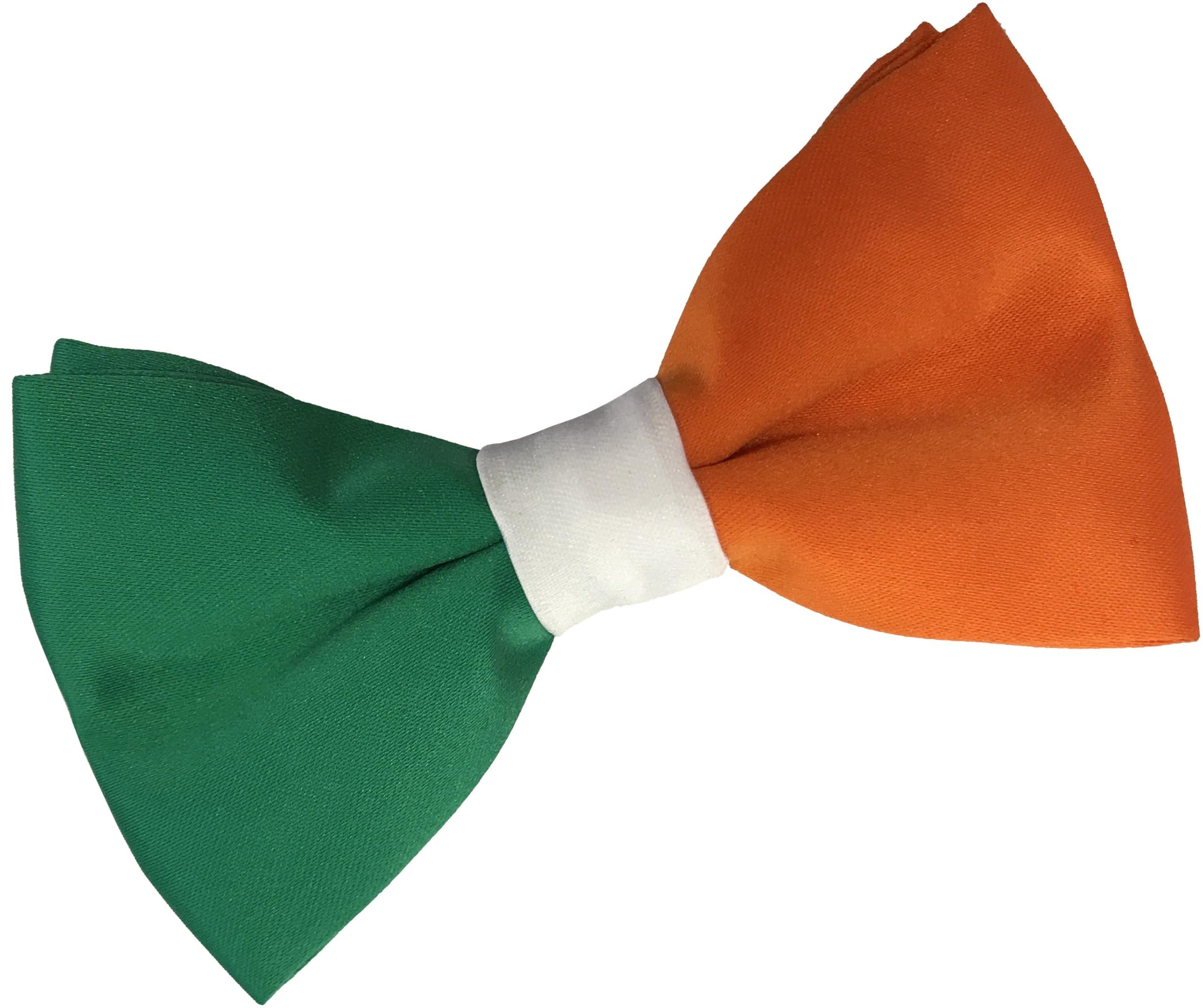 Great British Tie Club Men's Orange, White, Green Ireland Irish Flag Colours Ready-Tied Bow Tie