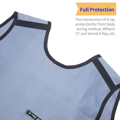Miniatura 5 de faruijie Delantal de plomo con escudo tiroideo  Delantal de plomo de 0.5 mmPb para rayos X, chaleco de protección equivalente al plomo ligero para