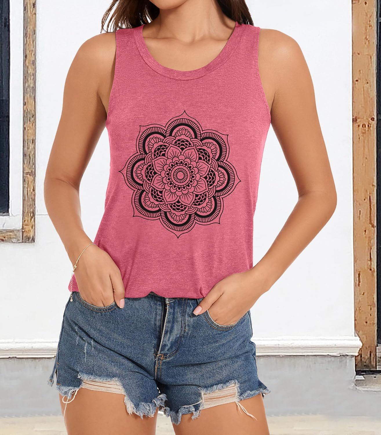 Tank Tops for Women Racerback Summer Sleeveless Casual Graphic Basic Top Shirts - Image 7