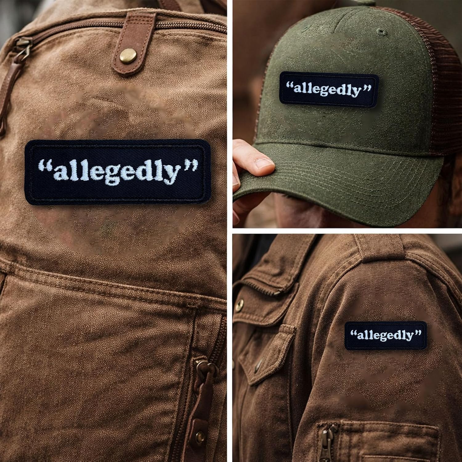 Allegedly Iron On Patch 3 Inch Funny Sarcastic Embroidered Badge image 4
