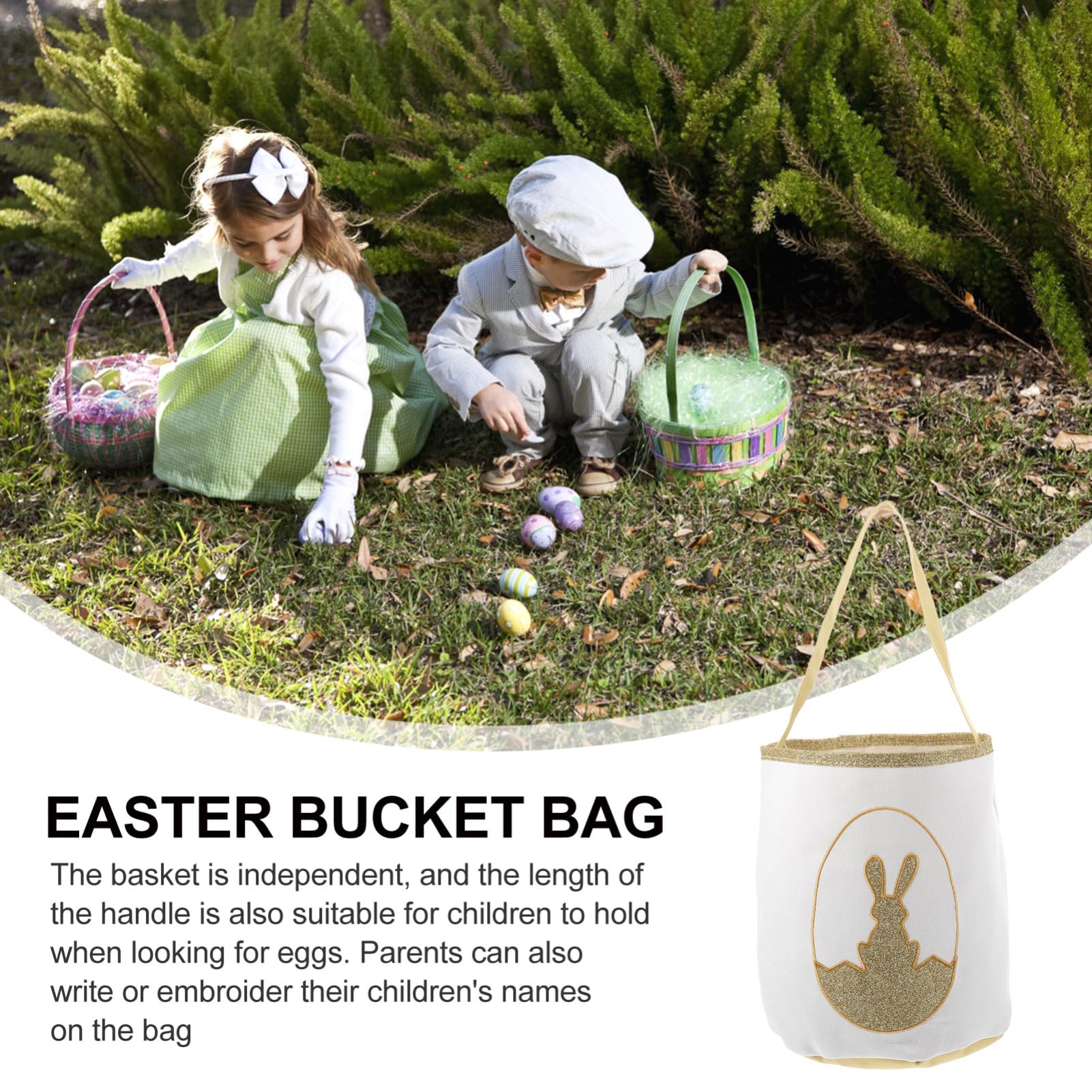 Cabilock 3piezas Canasta De Dulces De Pascua Diseño De Conejo Recipiente Para Golosinas y Decoración Bolsa Portátil Para Almacenamiento De y Galletas