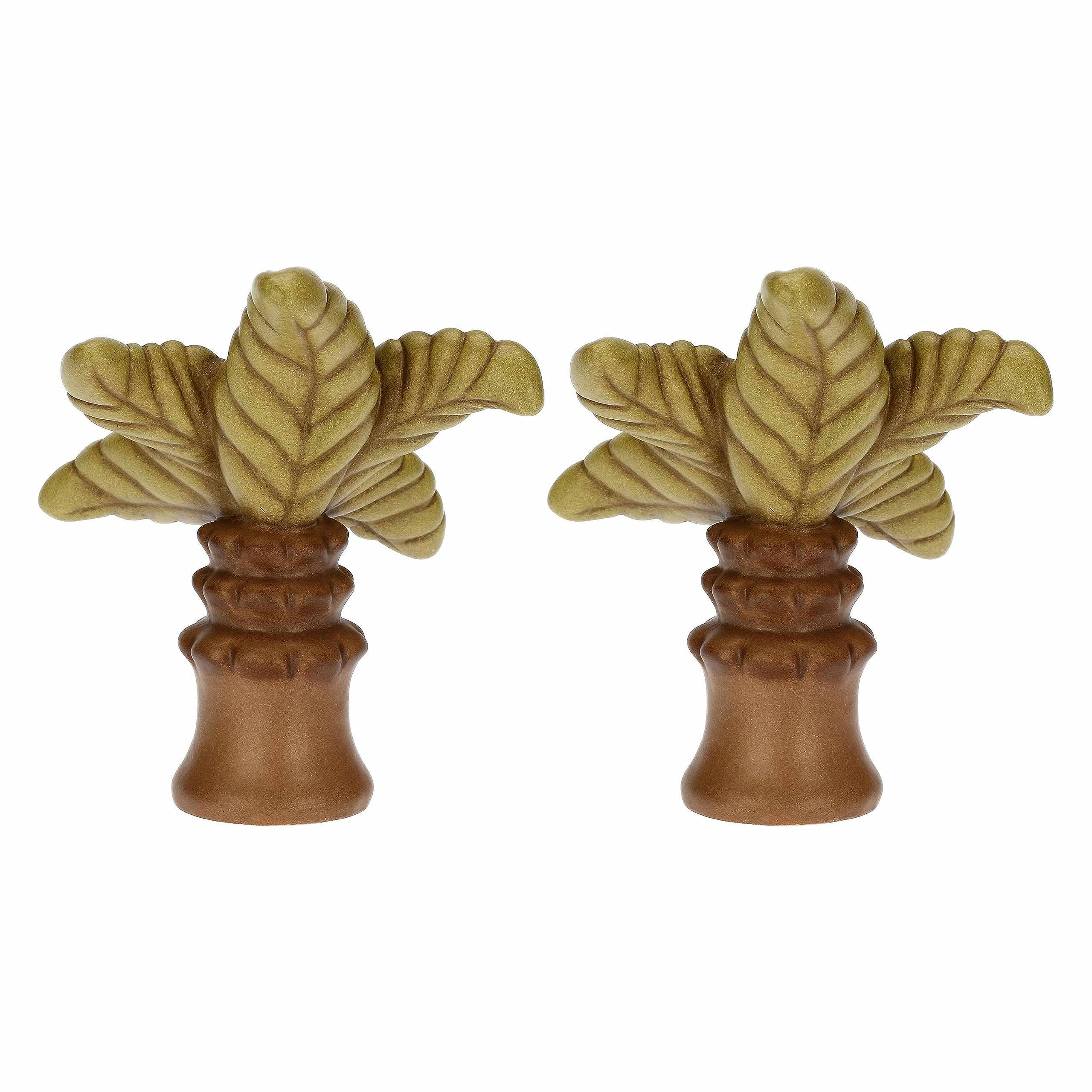 THUN - Set 2 Palme in Ceramica Decorata a Mano, Linea Presepe Classico, Decorazioni Natale Casa, 11 cm h