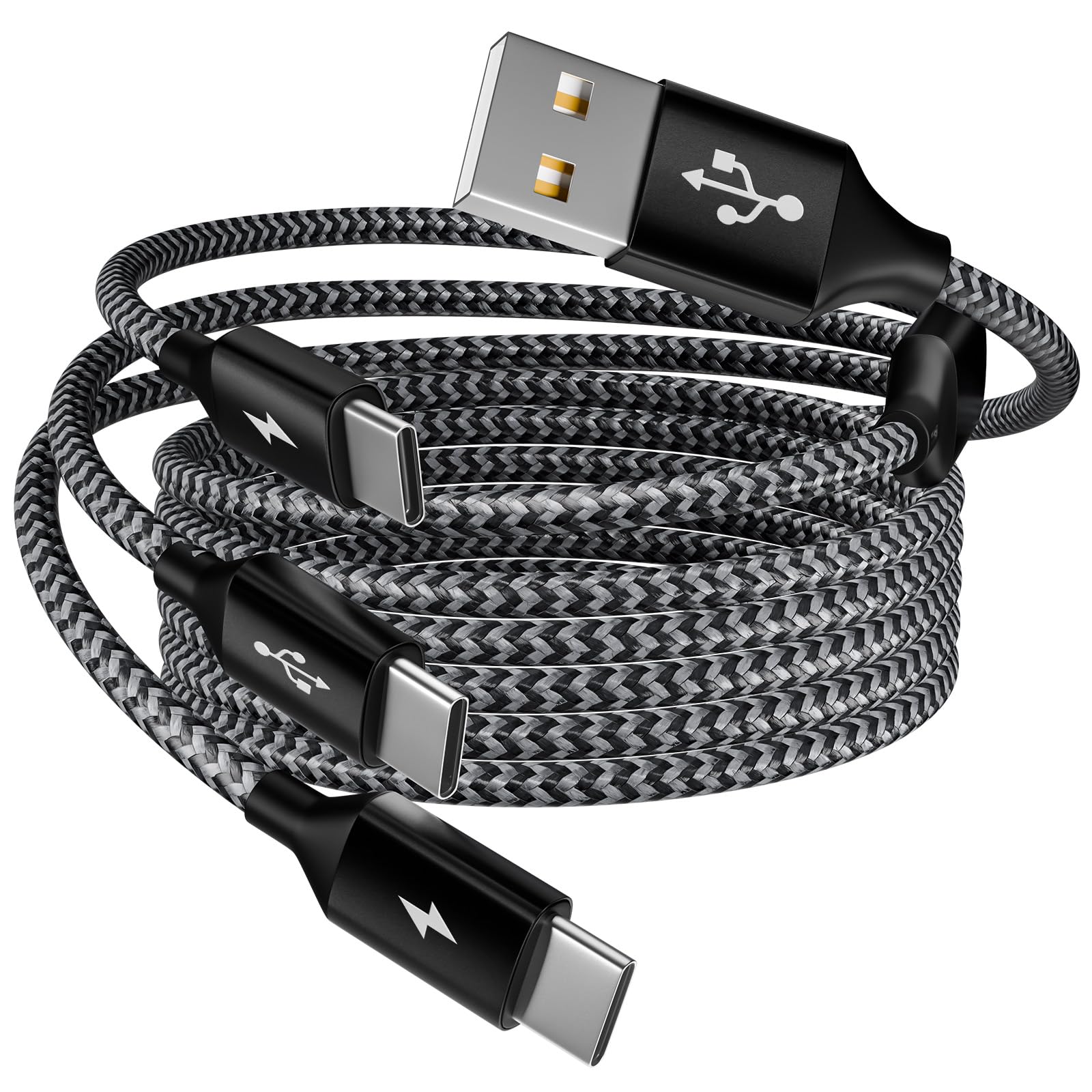 MPATIBY Multi Charging Cable,USB C Splitter Cable,3 in 1 Fast Charging Cord with 3 Type-C Port for iPhone 16 15 Pro Max Galaxy S23 S22 S10 Note 20 Cell Phones Tablets and More,1Pack 5FT
