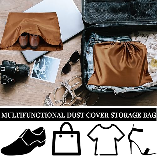 Miniatura 5 de Paquete de 6 bolsas para el polvo para bolsos, bolsas de seda para bolsos, zapatos, botas, bolsa de seda a prueba de polvo con cordón, bolsa de