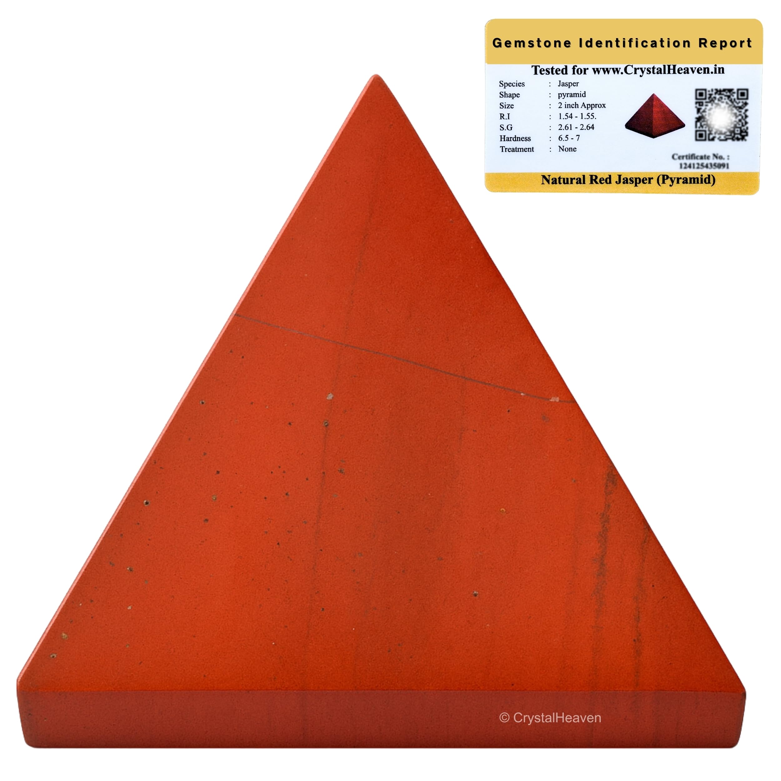 Red Jasper Pyramid - 1" Inch Crystal Pyramid For Positive Energy, Vastu, Reiki And Chakra Healing
