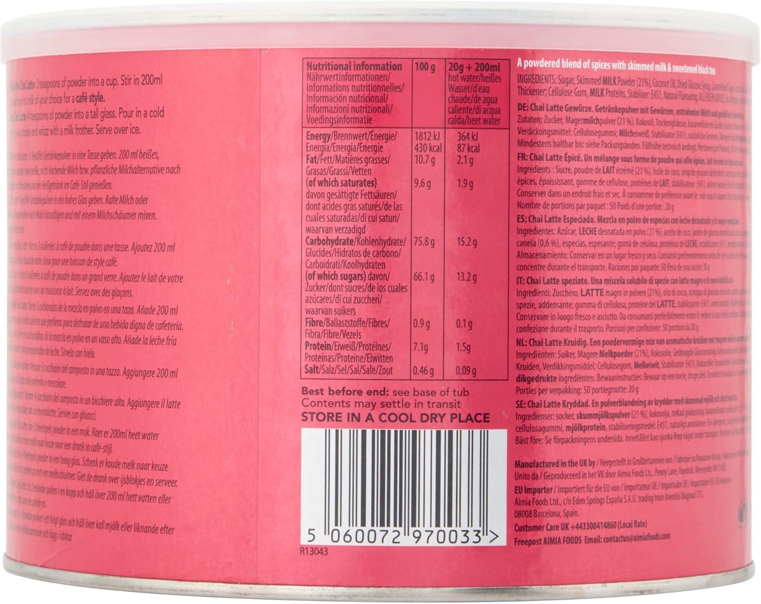 Drink Me Chai Food Service Spiced Chai, 1er Pack (1 x 1 kg)