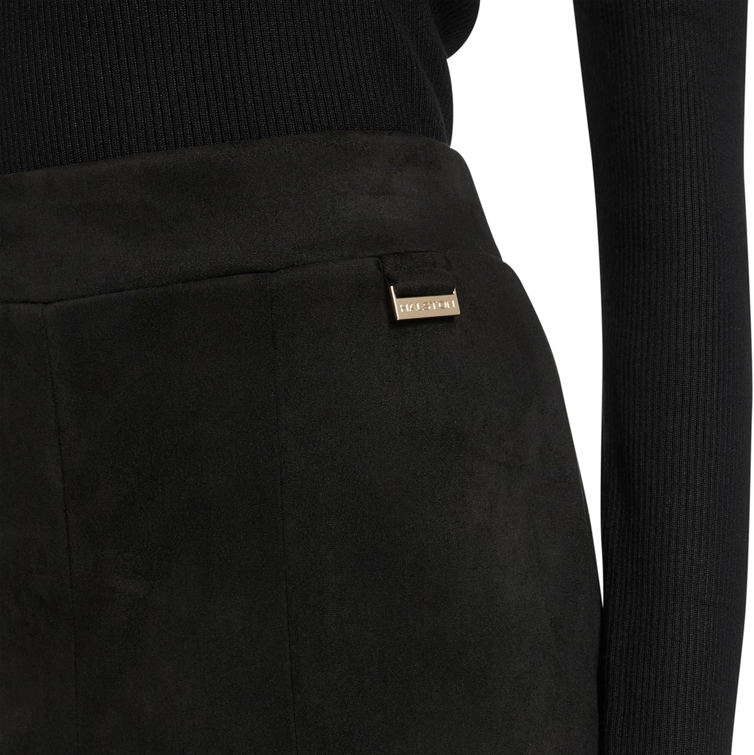 H Halston Womens Split Front Pull on Faux Suede Pants - Image 5