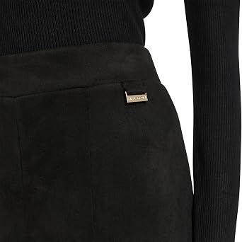 Halston Women's Split Front Pull on Faux Suede Pants