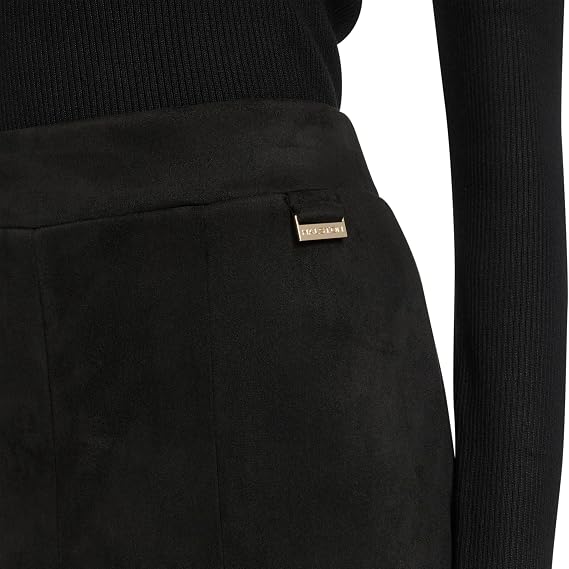 Halston Women's Split Front Pull on Faux Suede Pants