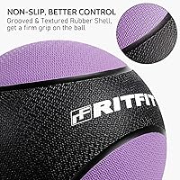 Vista 2 de RitFit Weighted Medicine Ball - Non-Slip Rubber Shell & Dual Texture Grip - Workout Exercise Ball for Core Strength, Balance Training, Coordination