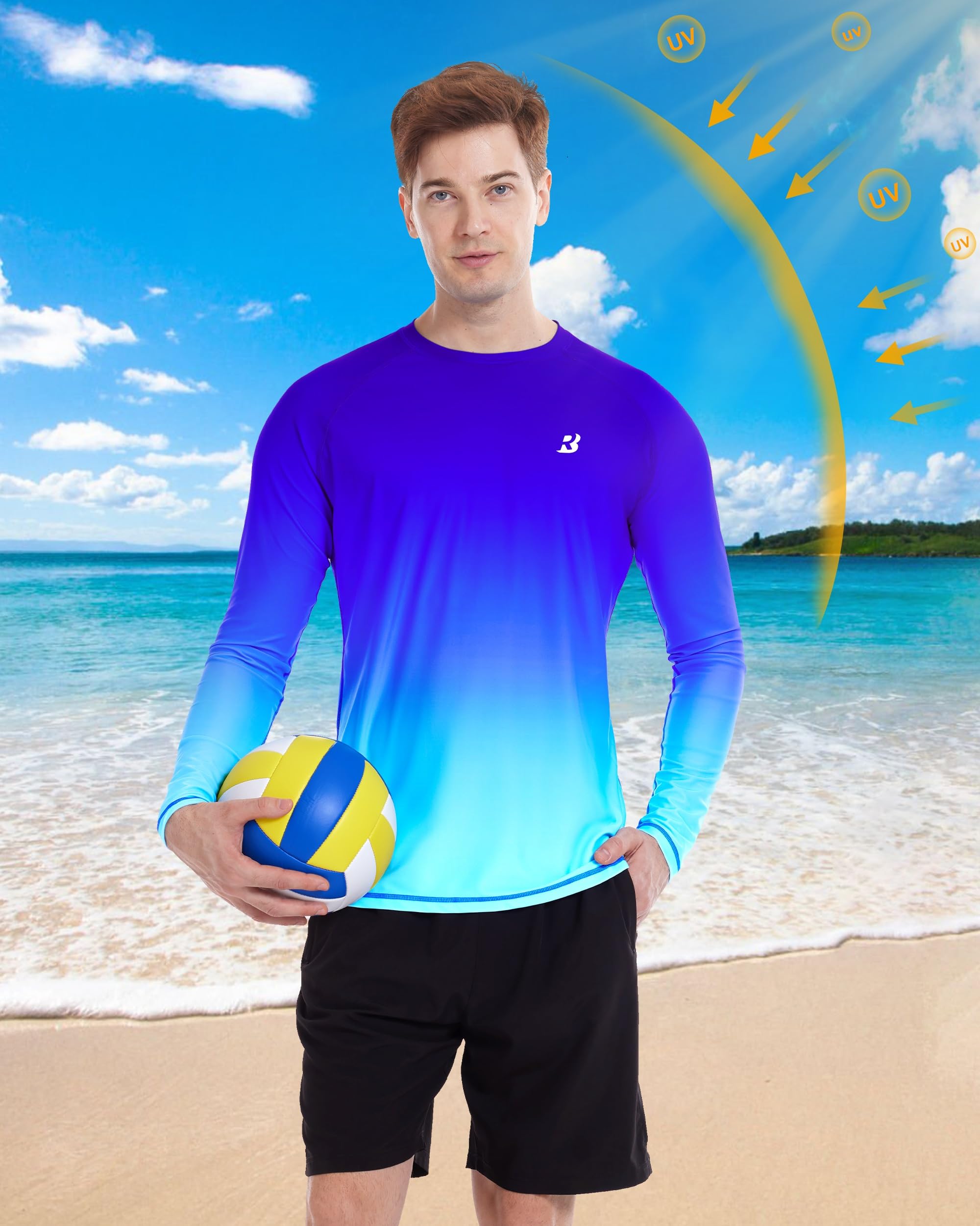 Roadbox Men's UPF 50+ Sun Protection Shirt Long Sleeve, Quick Dry Breathable Rash Guard for Swimming Fishing, Hiking & Running - Image 3