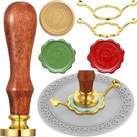 4 Pieces Classic Santa Claus Stamp Sealing Wax Kit