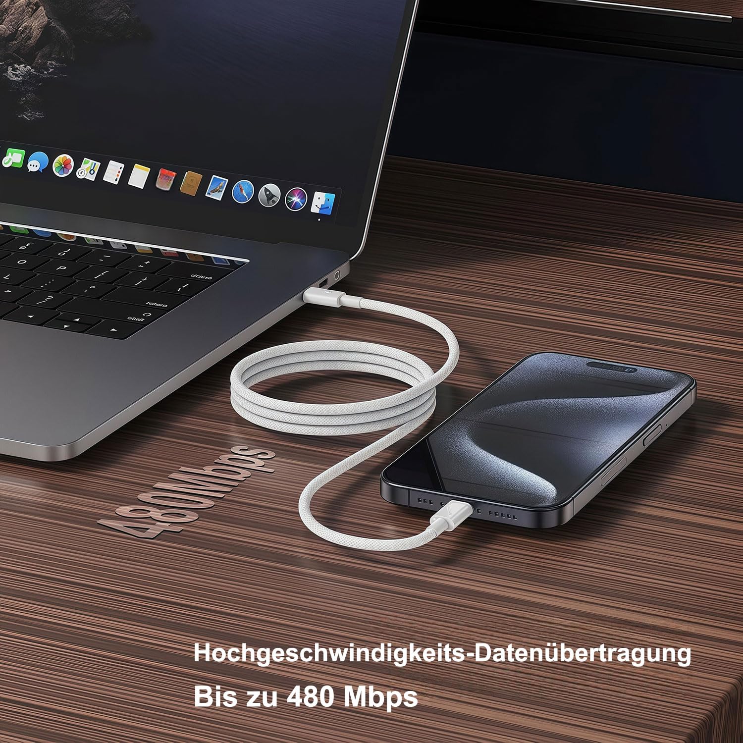 Cavo di ricarica USB C per iPhone 17 Air, 16 Pro Max, 15 Plus, iPad Pro 10/11th, Samsung Galaxy S23, Google Pixel 9