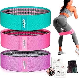 Edifit, Elastici Fitness, con 3 Livelli di Resistenza, Fitness, Elastici Antiscivolo, Confezione da 3, per Palestra, Yoga, Crossfit, Pilates o Esercizi a Casa