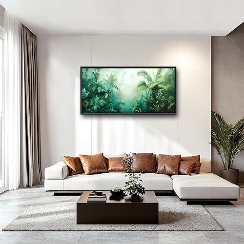 Miniatura 5 de Arte de pared grande de selva tropical para pared, bosques, paisaje, imágenes enmarcadas para sala de estar, paisaje de naturaleza, lienzo de gran