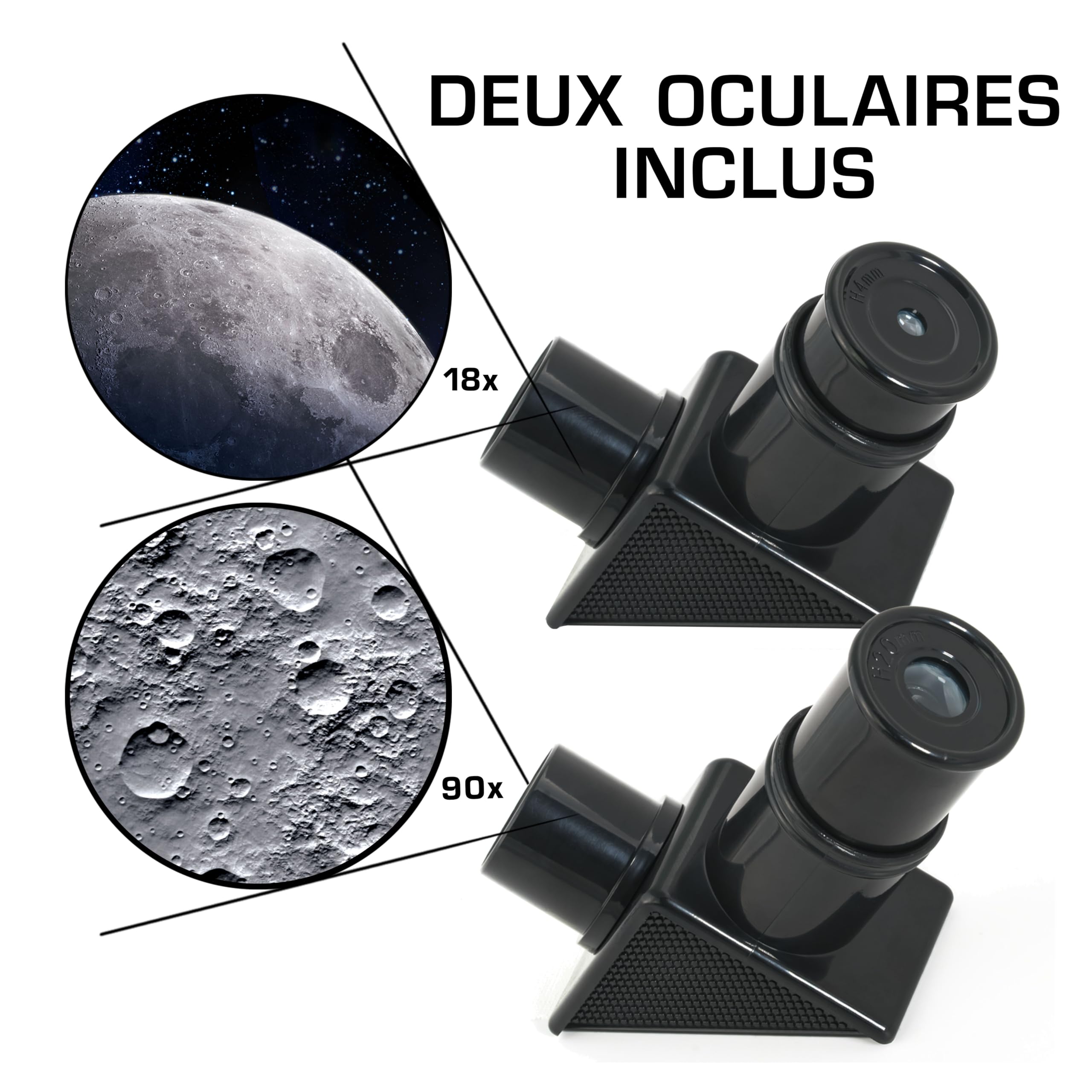 Télescope Lunaire NASA pour Enfants – Grossissement 90x, Deux Oculaires, Trépied de Table, Chercheur, Jouet Espace Cadeau