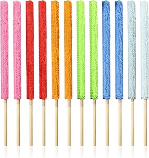 12 Pcs Microfiber Detail Duster Sticks Fan Cleaning Brush Crevice Cleaning Tool AC Vent Cleaner Mini Split Cleaning Kit Fan Blade Cleaner Dusters for Cleaning Home Car Window Blind(Multicolors)