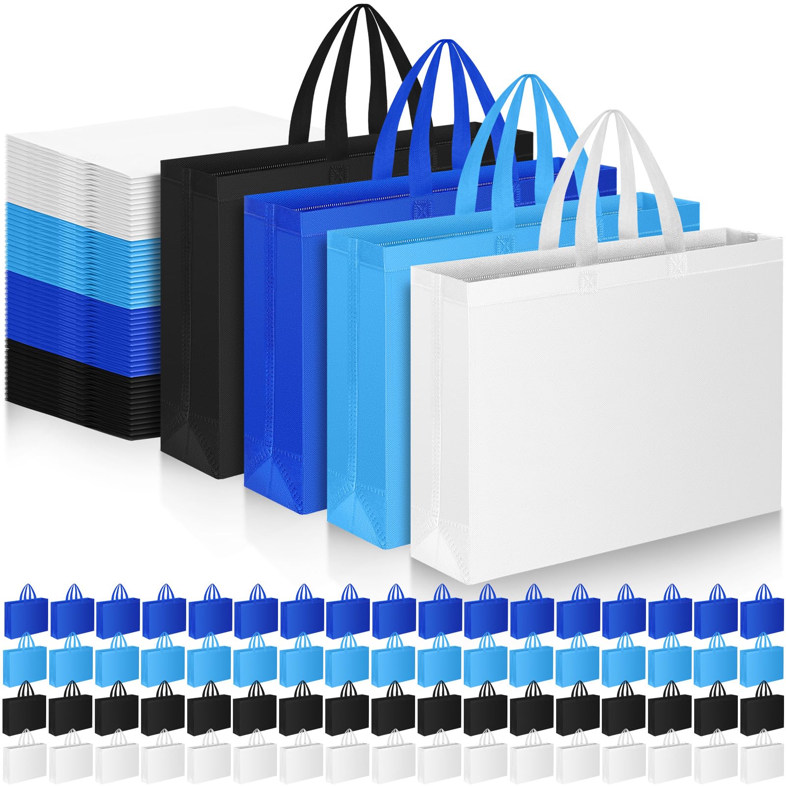 Silkfly Lot de 100 sacs tissés réutilisables en vrac, pour Halloween, Thanksgiving, automne, courses pour anniversaire, mariage