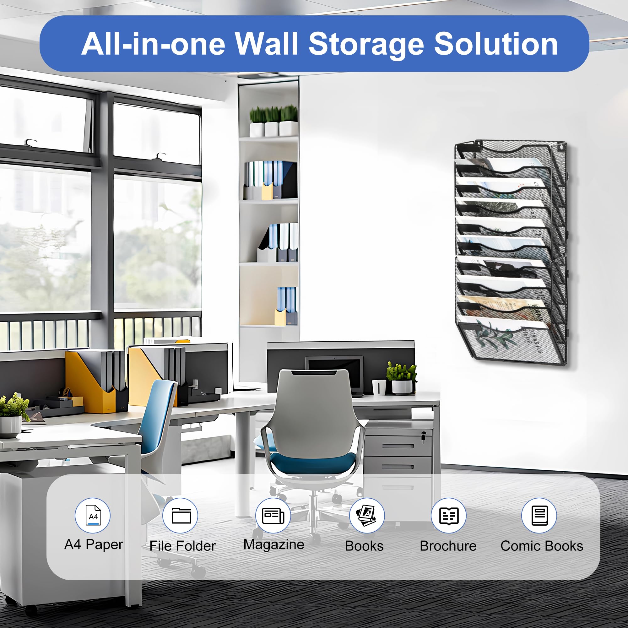 Snapklik.com : EasyPAG Wall File Holder 10 Tier Assembly Mesh Office ...