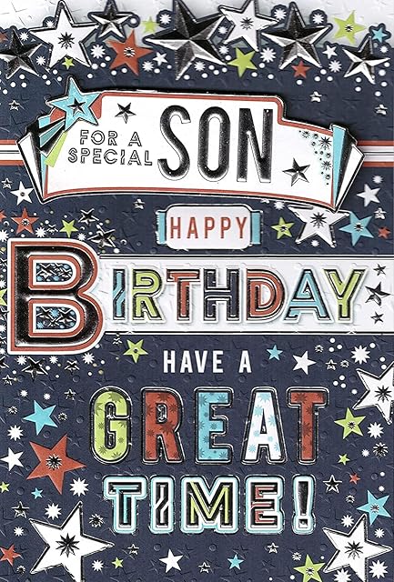 for A Special Son Birthday Card - Size 6" X 9"