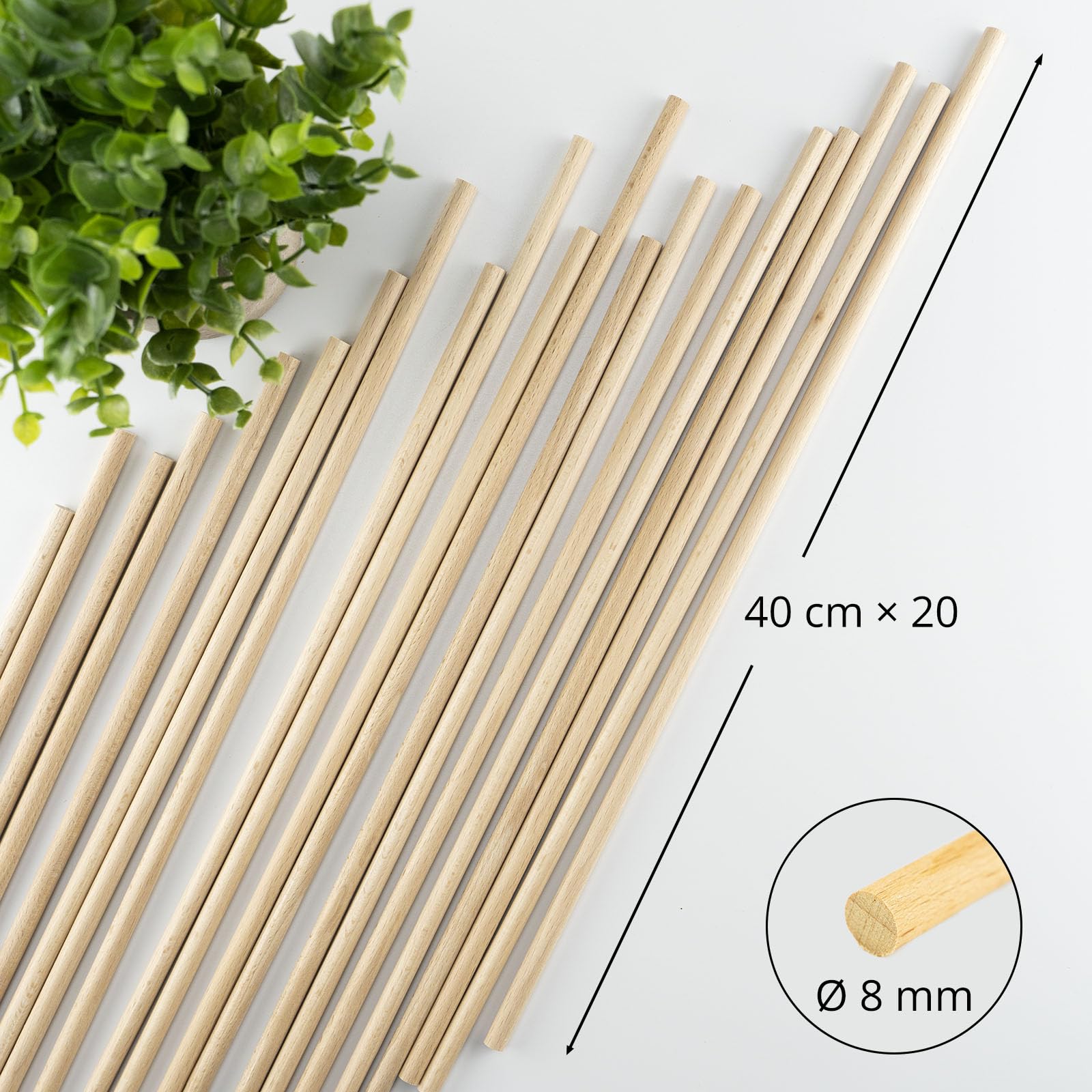 Baguettes En Bois De Hêtre - Lot De 50 - 40cm X 5mm - DIY, Décoration, Bricolage