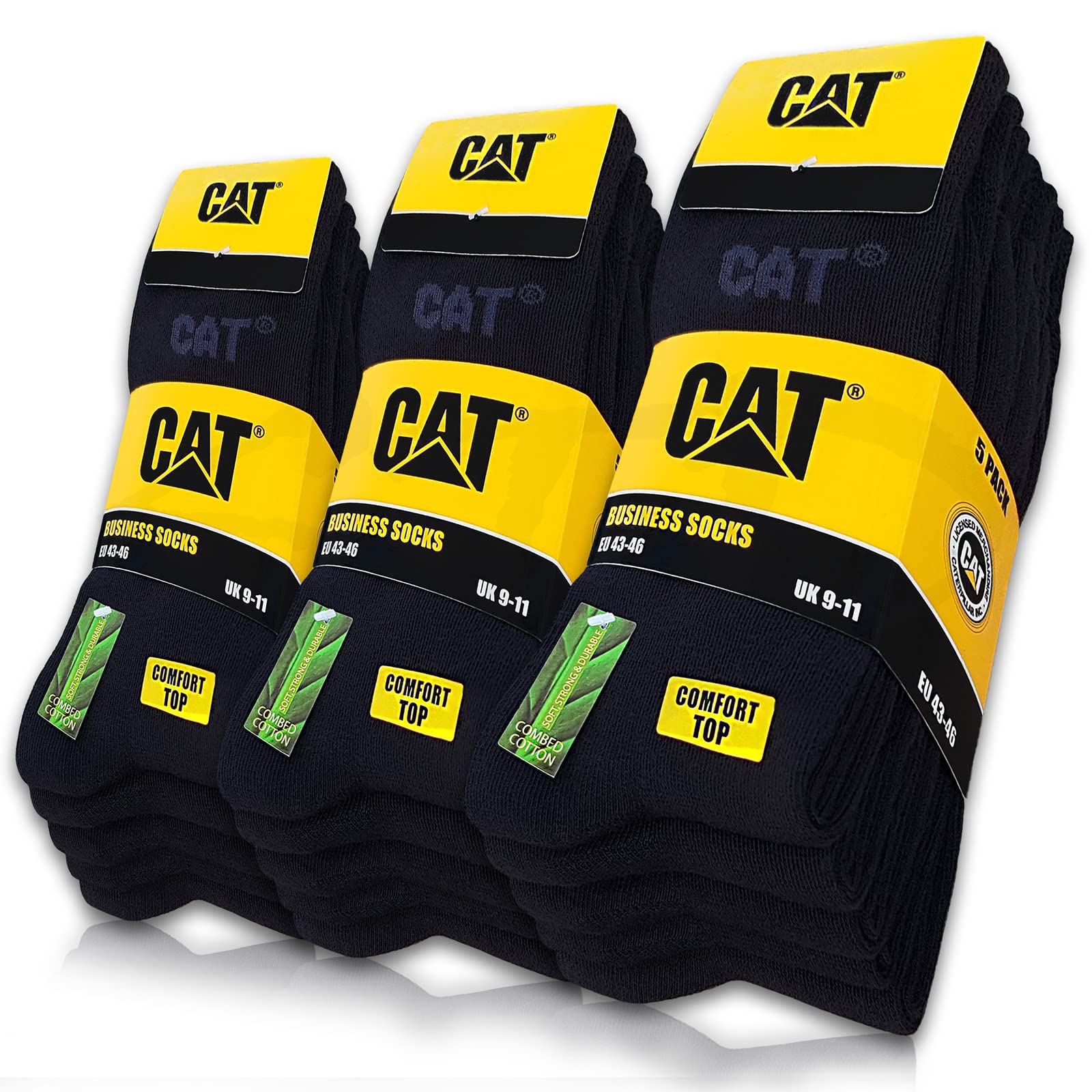 CAT Business Socken – 10 Paar Feine Schwarze Herrensocken Aus Baumwolle