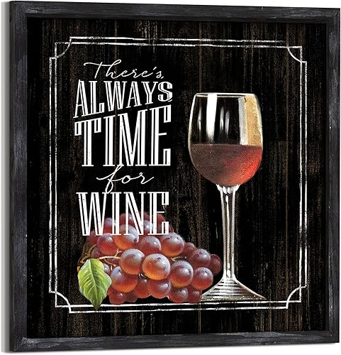 Miniatura 38 de Decoración de pared de cocina, imagen de vino: letrero rústico de copas de vino, decoración con impresión de madera, comedor, cocina, bar, cita Vino