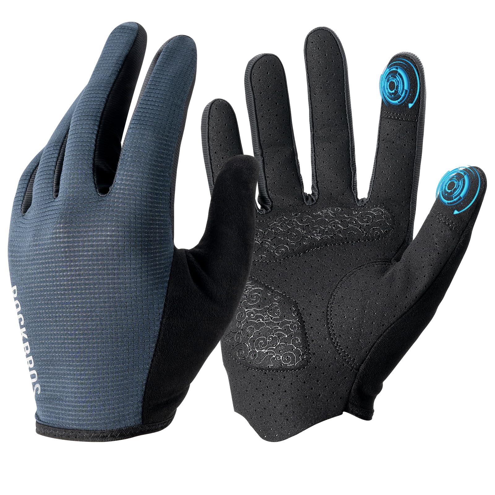 ROCKBROS Road to Sky Fahrrad Handschuhe Touchscreen Atmungsaktive Stoßfest | Fahrradhandschuhe Frühling Sommer Damen/Herren für Radfahren, Laufen, Fitness, Wandern