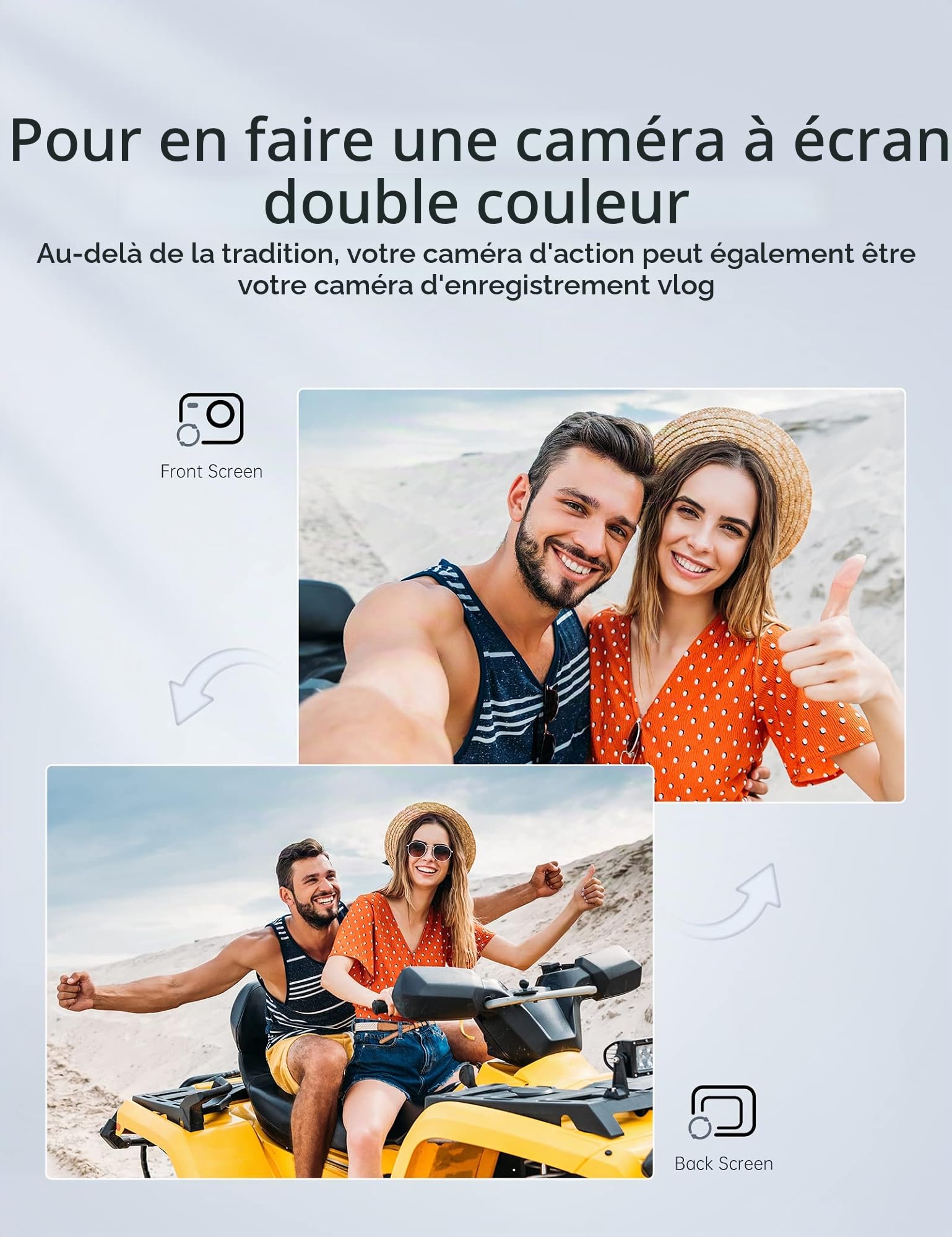 WOLFANG Caméra Sport GA420 4K60FPS & Ensemble de Manche Flottant
