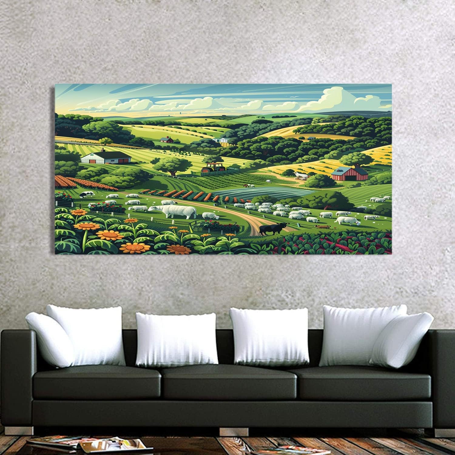 Windmühlen-Leinwandbild Im Landhaus-Stil – Vintage-Deko Für Wohnzimmer & Co., Fertig Zum Aufhängen