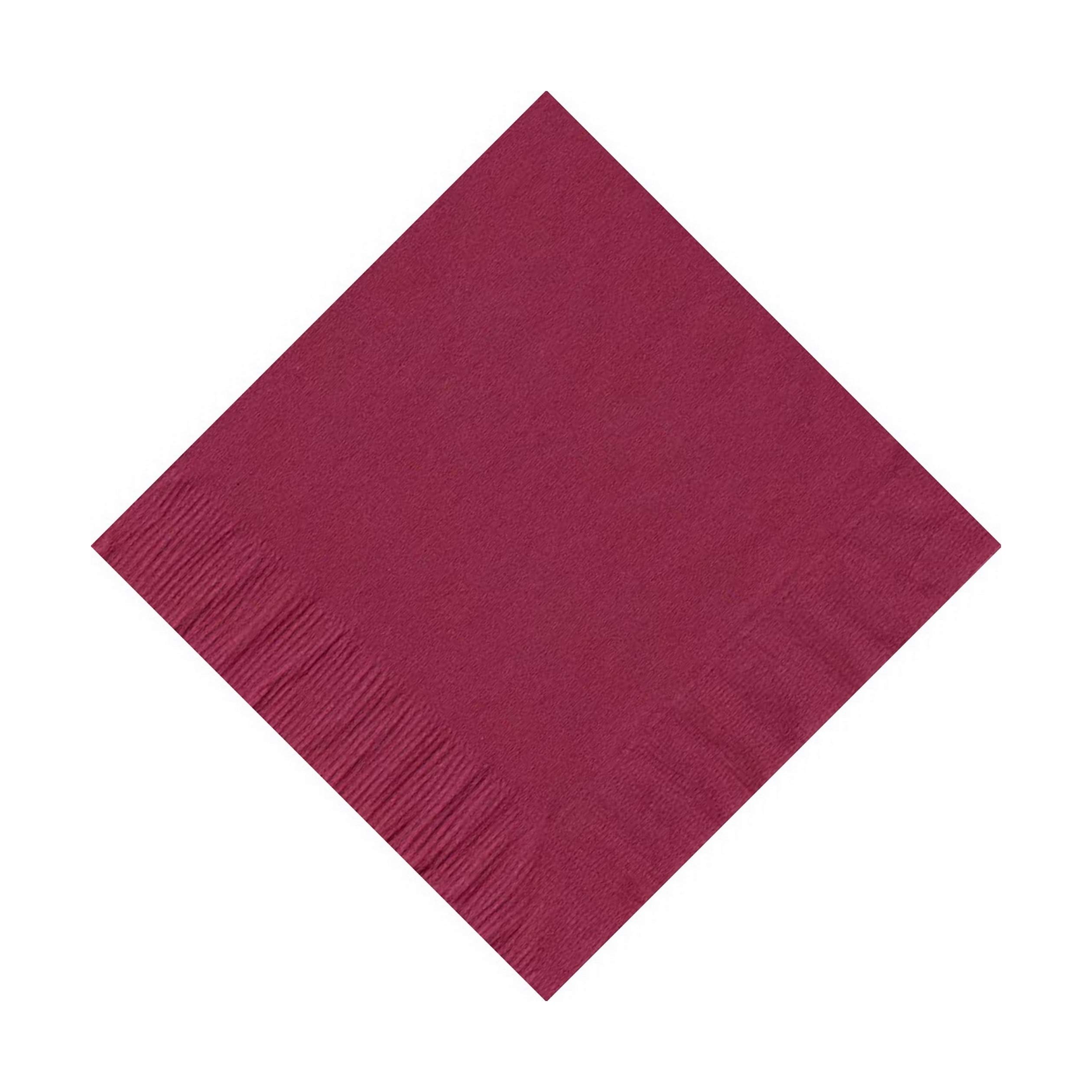 100 Personalized 2 Ply Wedding Cocktail/Beverage Napkins (Burgundy)