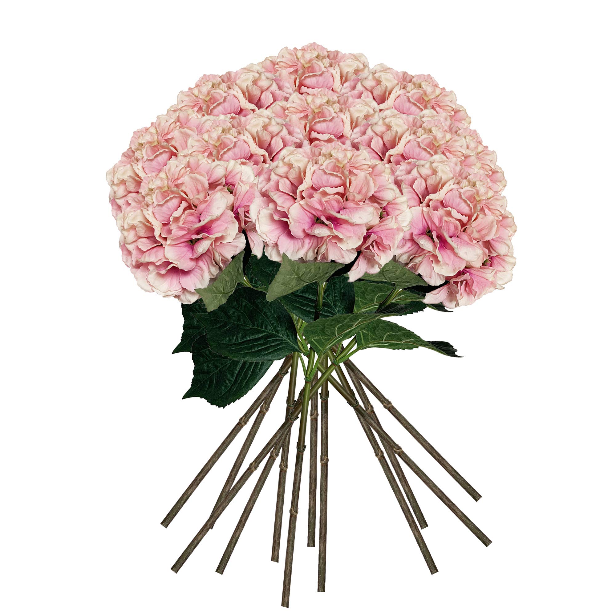 Fleurs hortensias artificiels rose 88 cm sans entretien pour maison