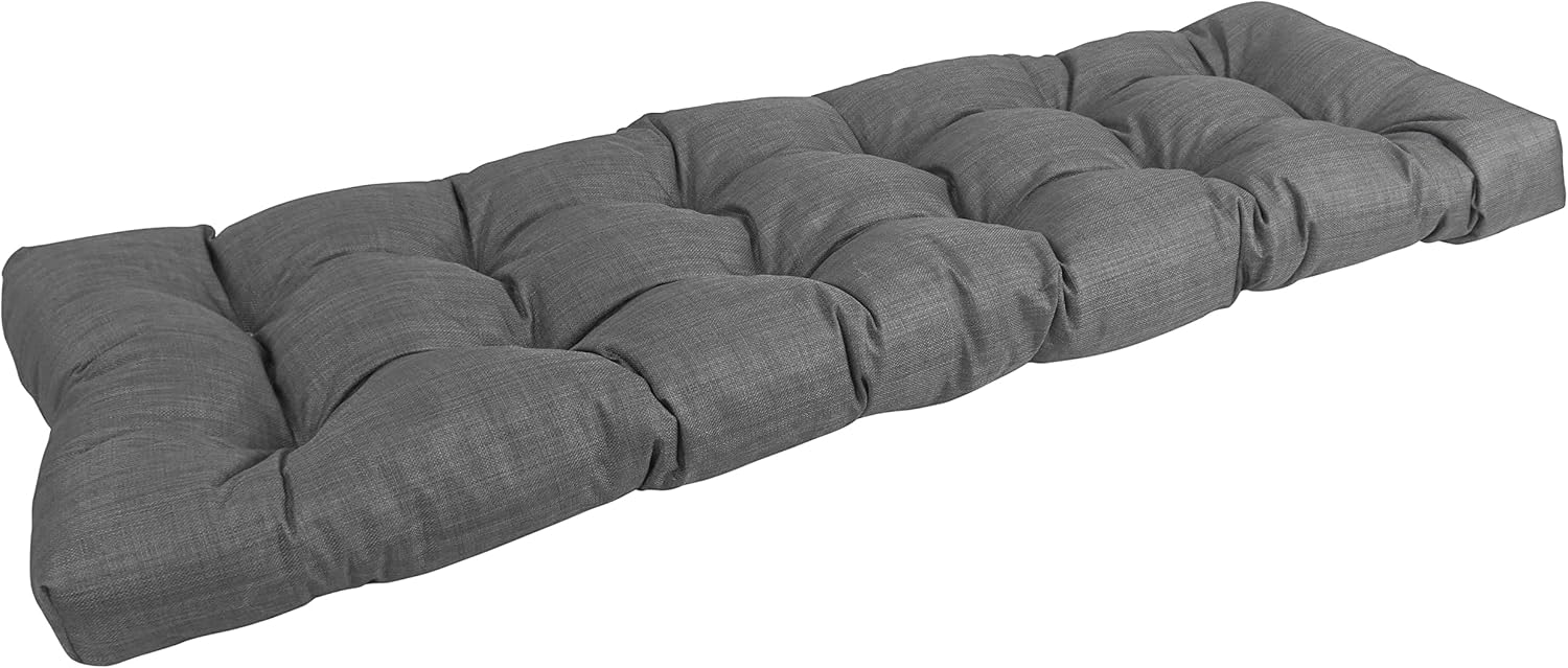 Blazing Needles Indoor/Outdoor Tufted Bench Cushion, 1 Count (Pack of 1), Cool Gray