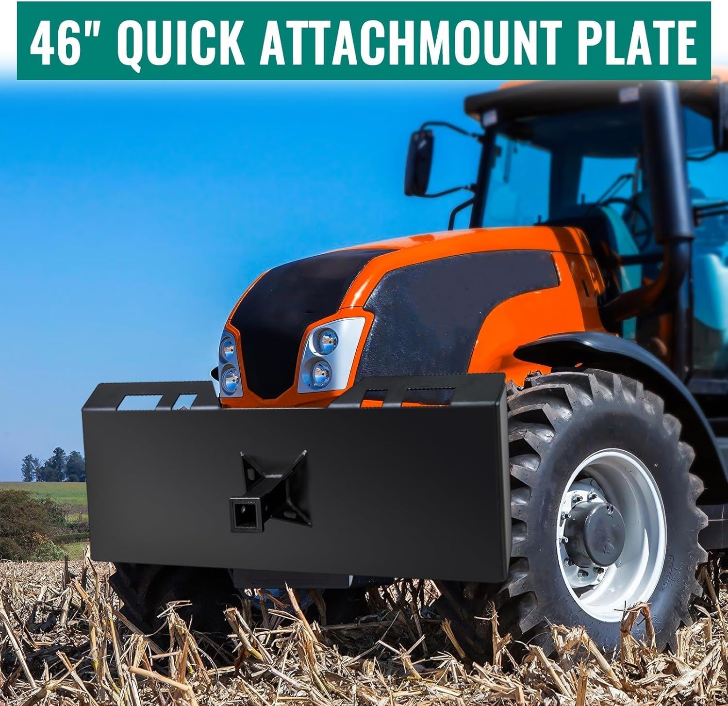 AHLOKI Heavy Duty 1/4" Thick 3/8" Top Bar Quick Tach Attachment Mount Plate, Universal Skid Steer Attachment Plate Durable and Easy to Install, Compatible with Bobcat and Other Models