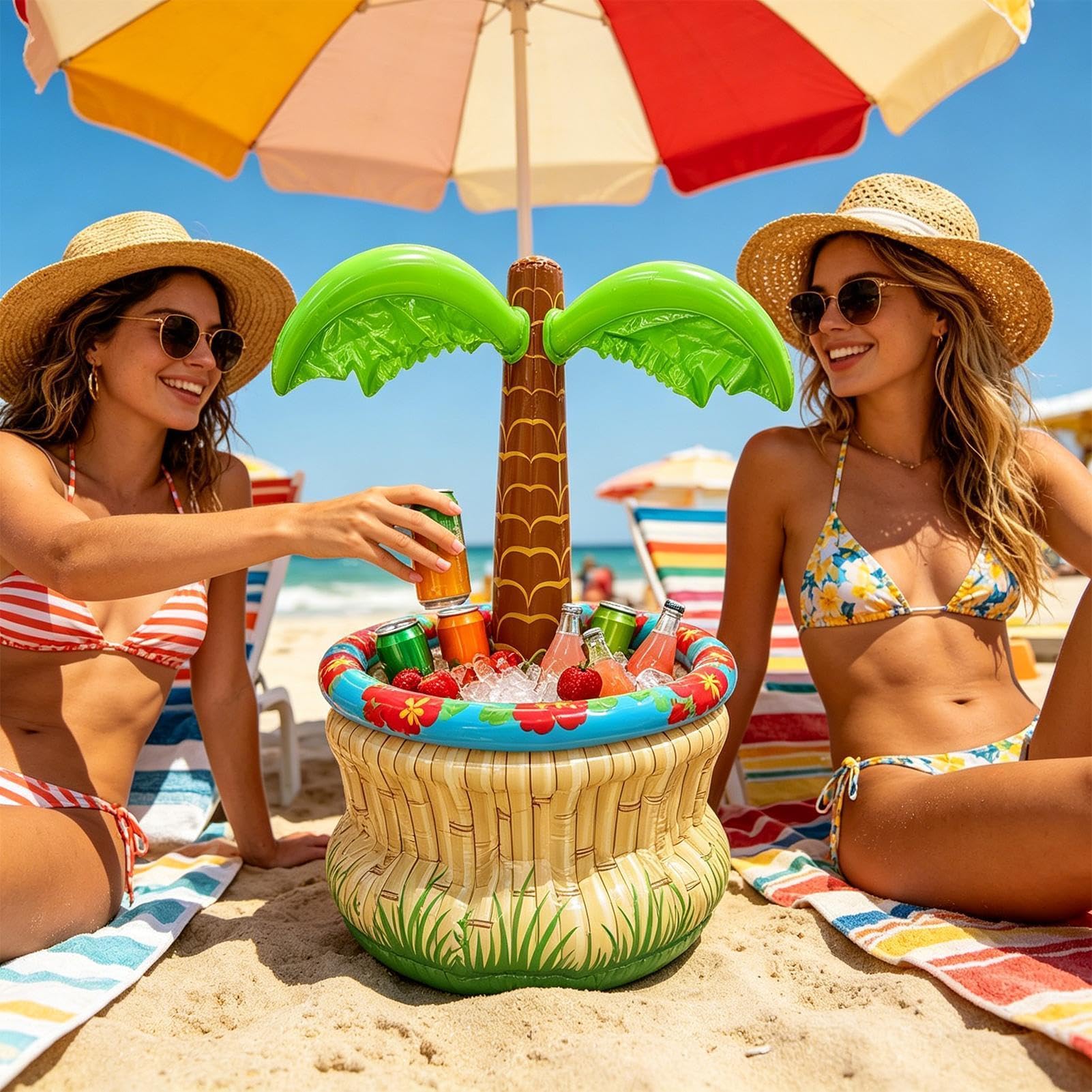 Gonfiabile | Contenitore In PVC Gonfiabile Per Ghiaccio | Raffreddatore Bibite Da Esterno - Adatto Per Uomini Adulti, Spiaggia, Compleanno, Barbecue, Picnic E Attività All'Aperto
