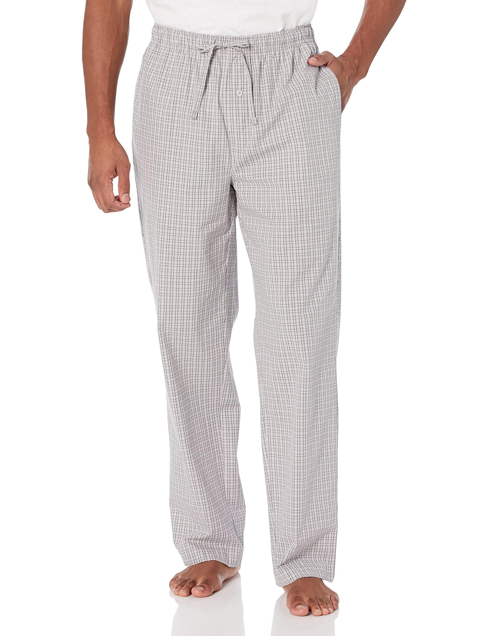 Amazon Essentials Men's Straight-Fit Woven Pyjama Bottoms with Pockets
