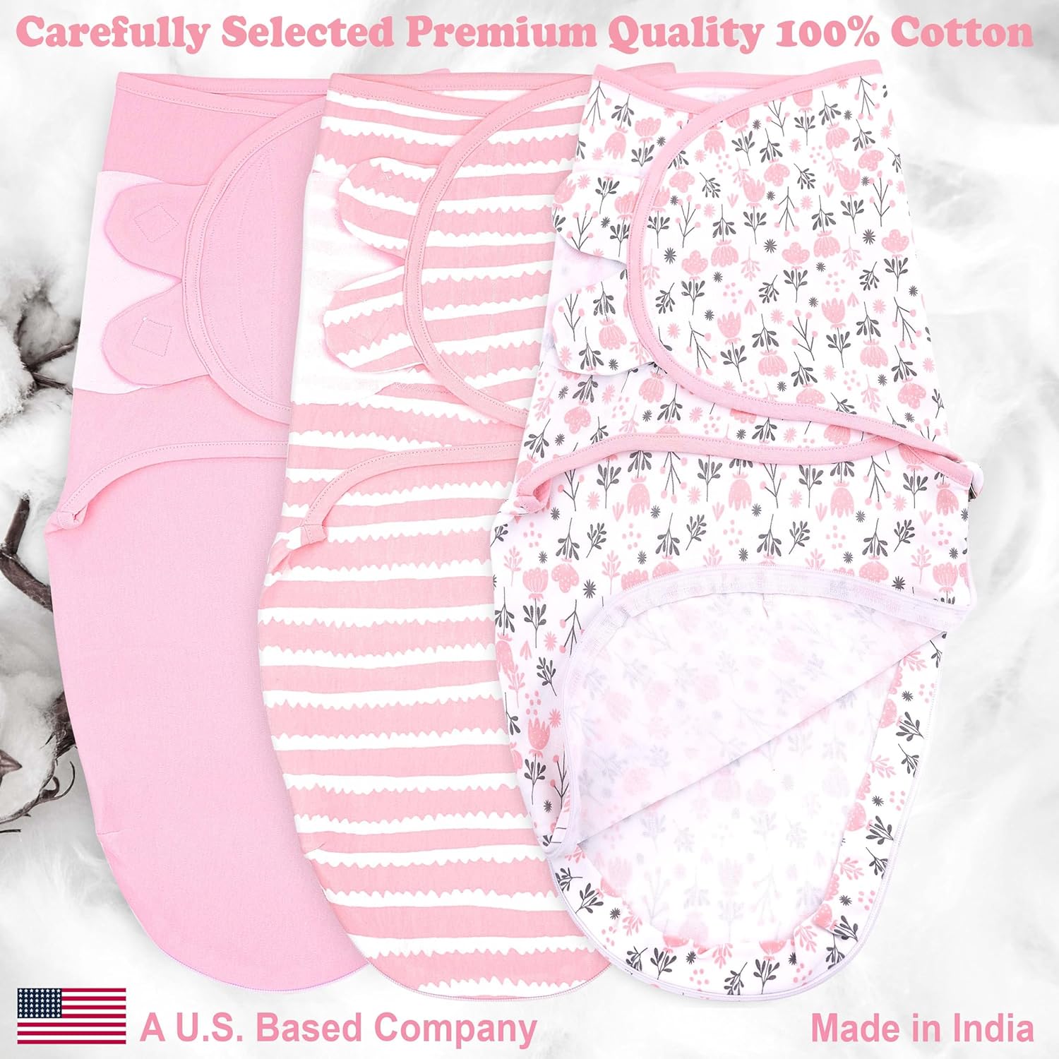 Bublo Baby Organic Zipper Swaddle Sleep Sacks – 3-Pack Swaddles for Newborns 0-3 Months, Adjustable & Breathable Infant Sleep Sack, Easy Diaper Change Swaddling Blanket for Baby Girls & Boys