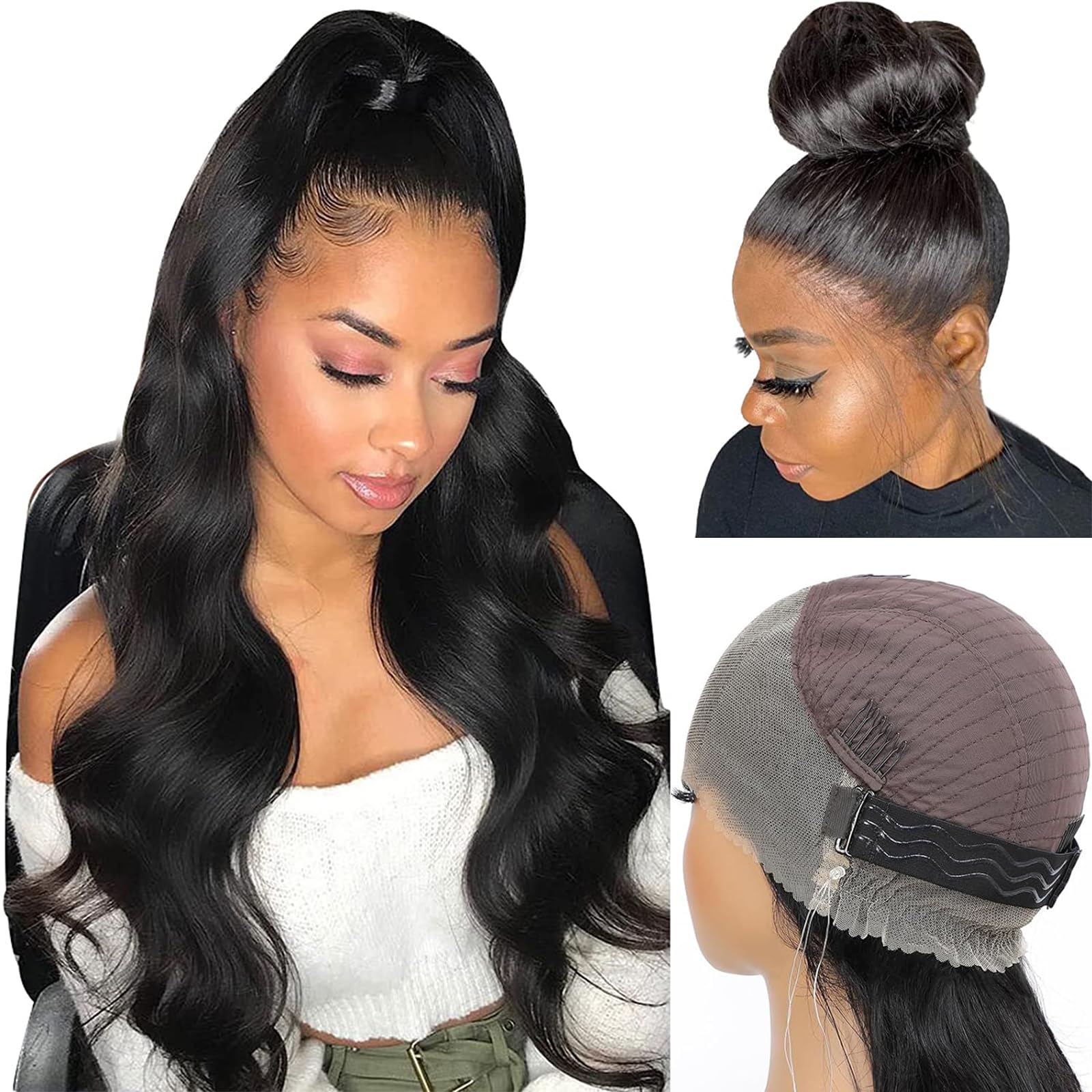 cutting wig リリアン for training 30 Inch Hidden Strap Snug Fit 360 Human Hair Wig With Drawstring