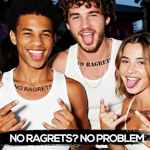 Miniatura 9 de Tatuajes sin trapos, 3 hojas grandes sin trapos tatuajes temporales y 3 hojas pequeñas sin trapos calcomanías de tatuaje para fiestas de disfraces