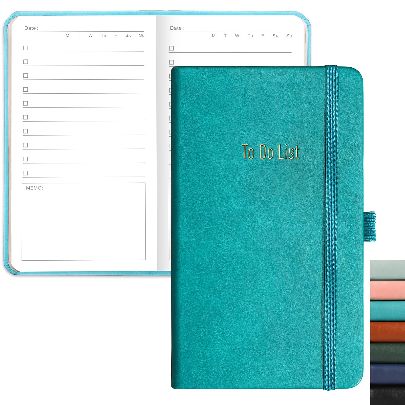 RETTACY To Do List Notebook, Pocket To Do List Planner NotePad with 192 Pages, Pen Holder, Back Pocket