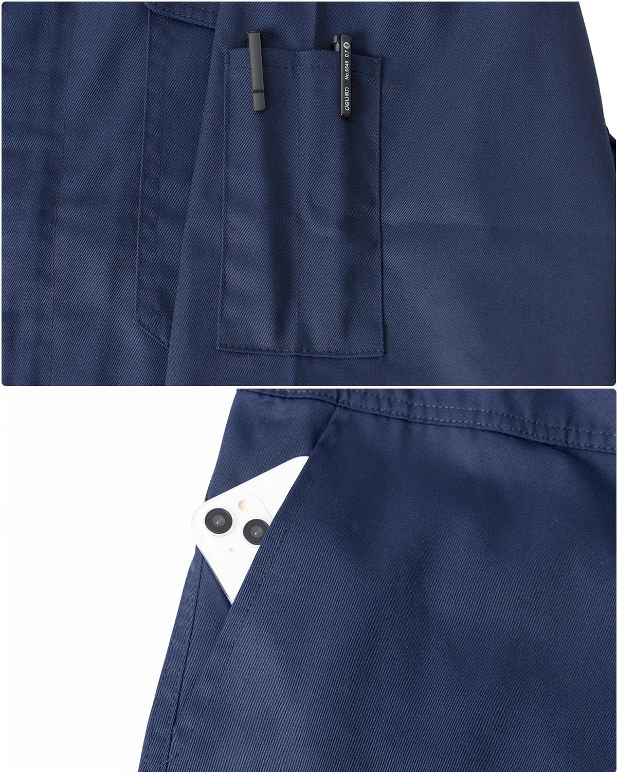 Men's Work Coverall High Visibility Overalls Mechanics Coveralls Workwear Jumpsuit with Multi Pockets - Image 5