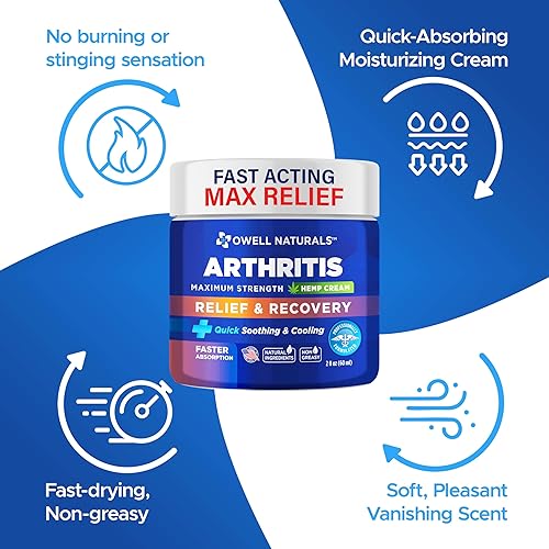 Miniatura 3 de OWELL NATURALS Crema para articulaciones y músculos, totalmente natural, alivio y recuperación de máxima fuerza para la espalda