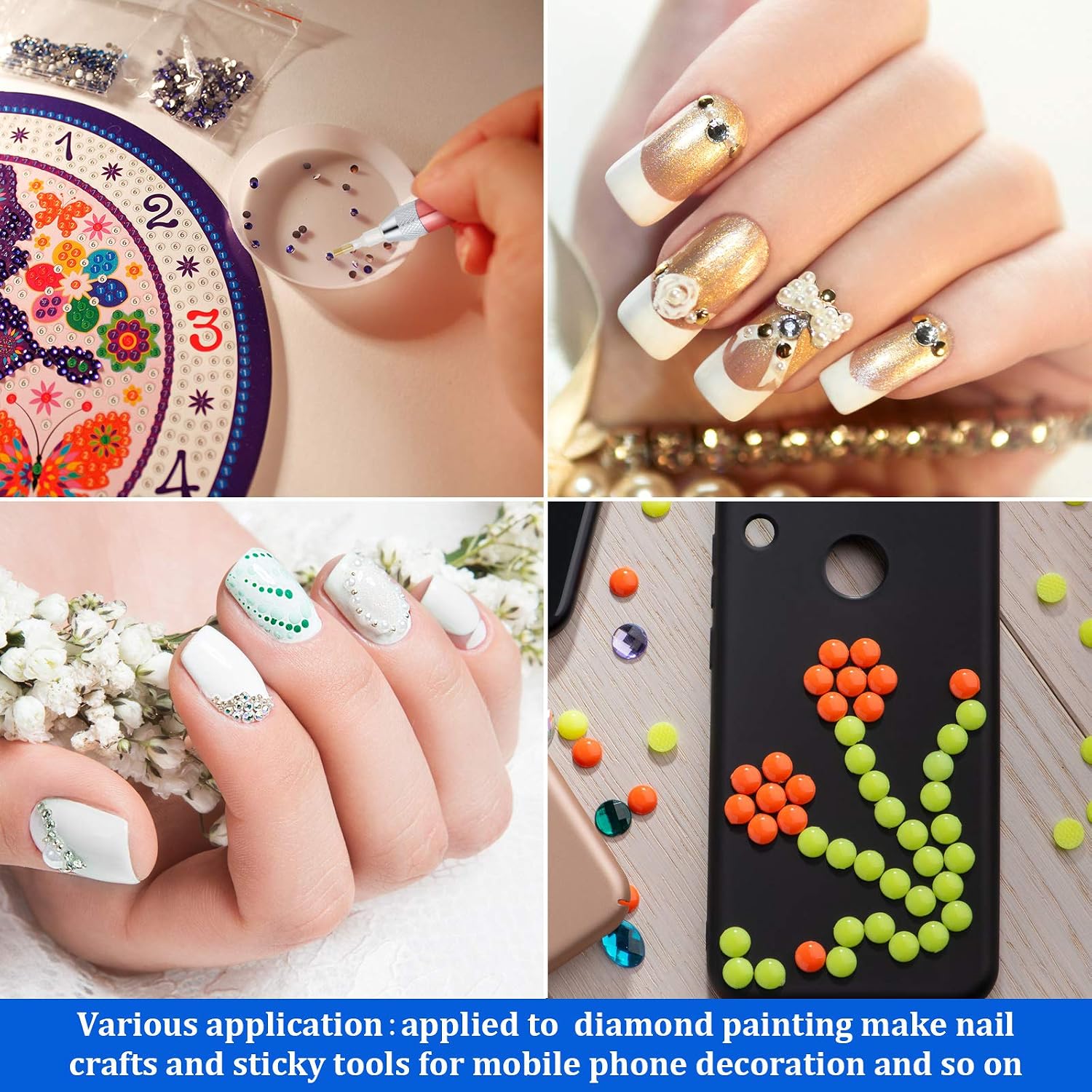 3 Pieces LED Diamond Painting Drill Pen Point Drill Pen with 5 Pieces Replacement Pen Head 20 Pieces Painting Glue Clay Aluminum Alloy 5D Diamond Painting Accessories Tool for DIY Painting Craft