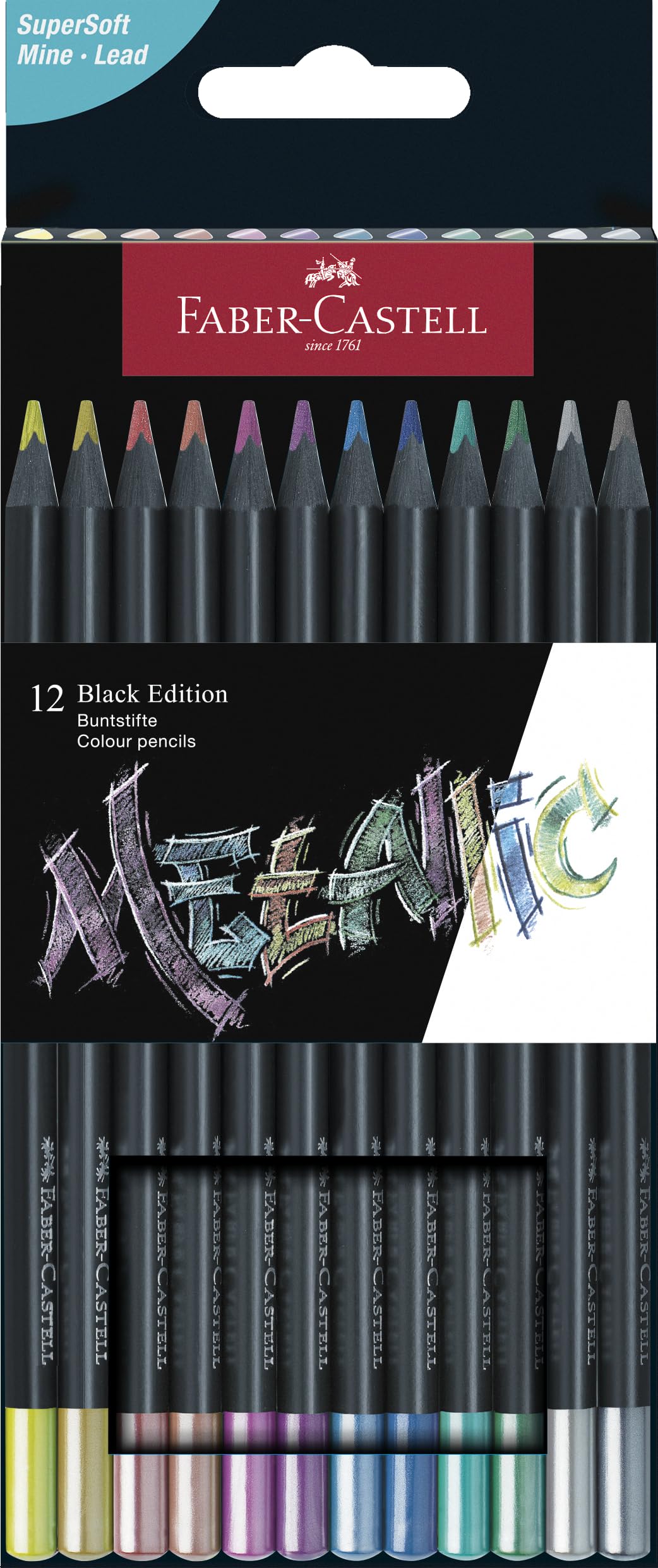 Faber-Castell Black Edition Colour Pencil Metallic Set (12pc)